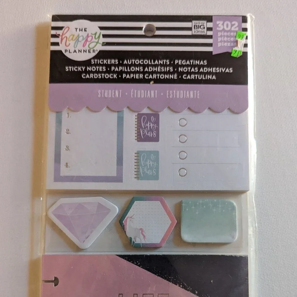 NWT 302 pc Happy Planner Back to School Student Multi Pack Stickers Notes Cards